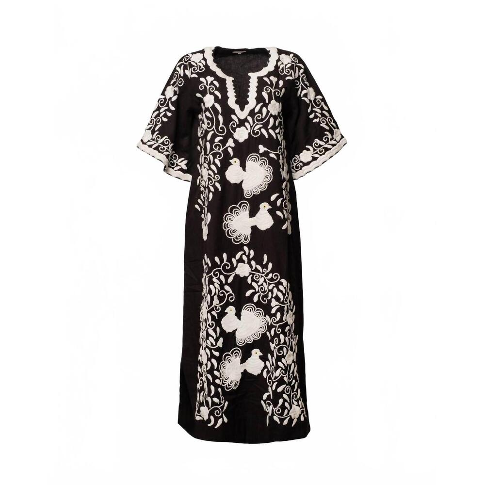 NEW FRANCES VALENTINE charming caftan peacock embroidery - Picture 4 of 4